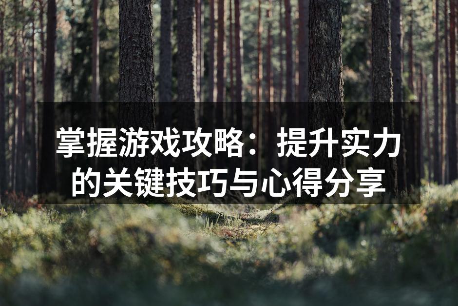 掌握游戏攻略：提升实力的关键技巧与心得分